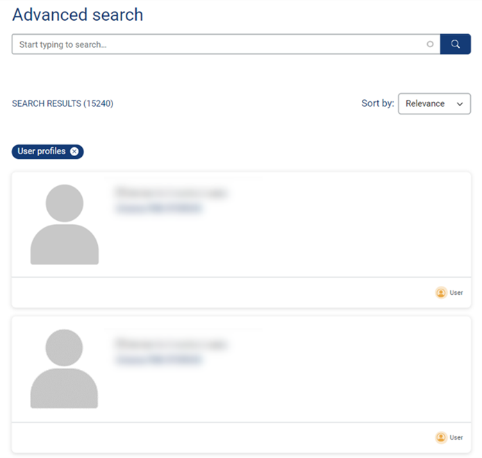 Advanced search result example