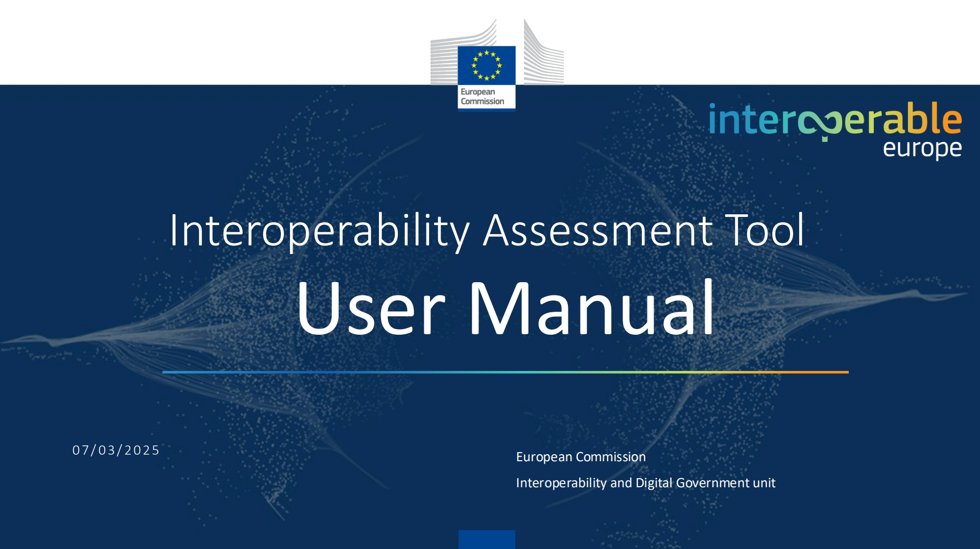 Title page of the User manual for the interoperability assessment tool