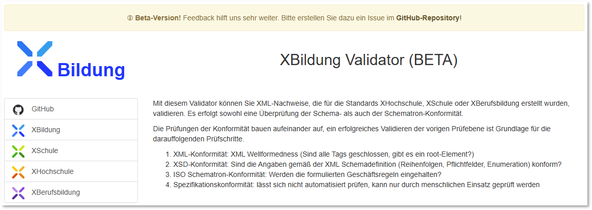 XBildung validator