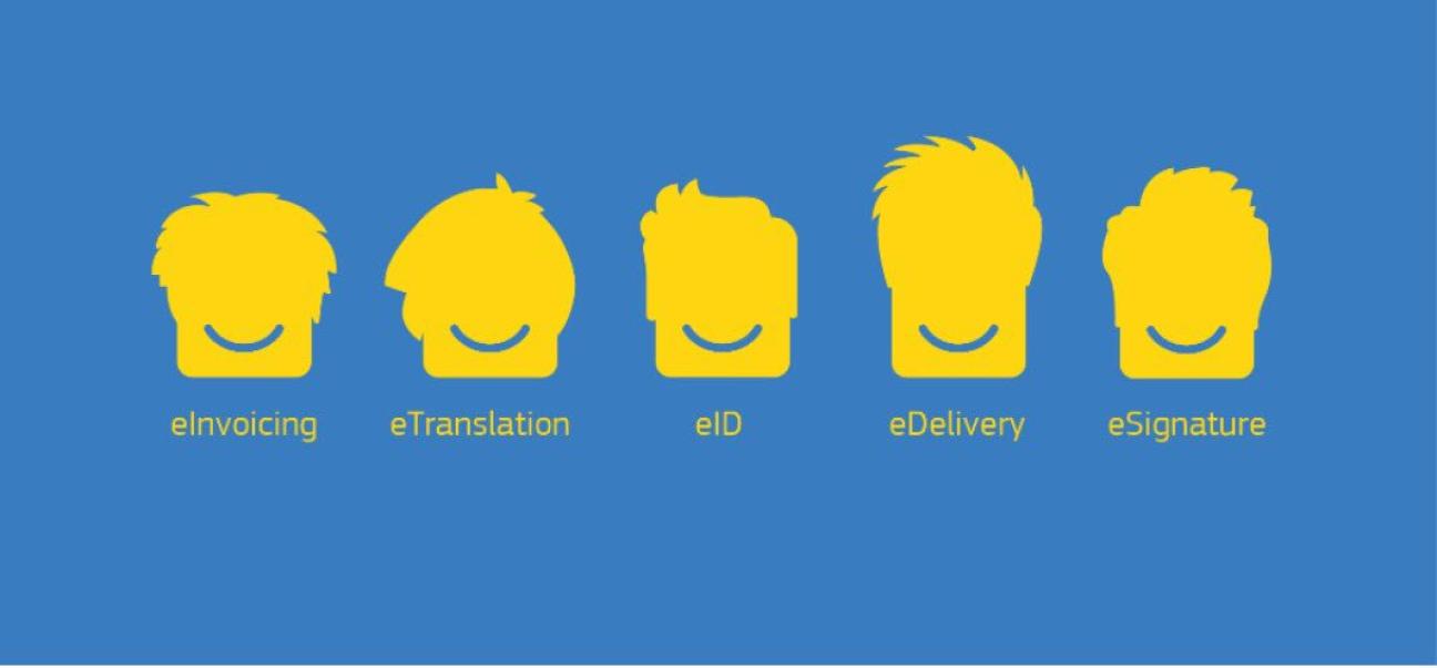 This blue image shows several yellow smileys, each with a different hairstyle