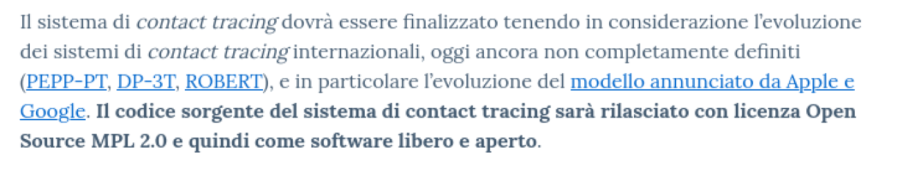 A snippet from the announcement, showing the Mozilla licence as the only sentence in bold.