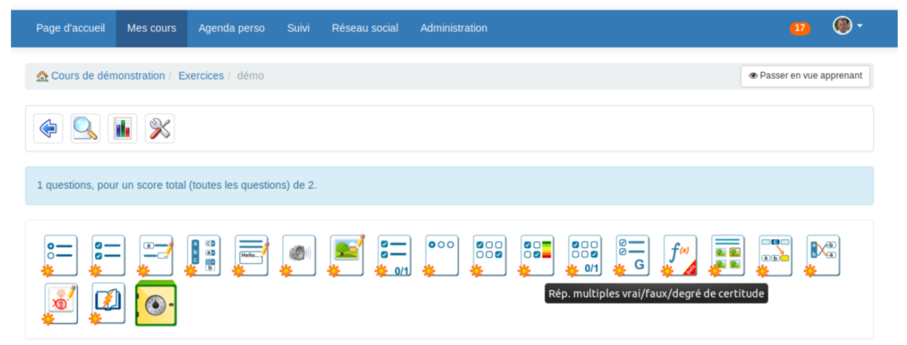 Types de questions de Chamilo LMS