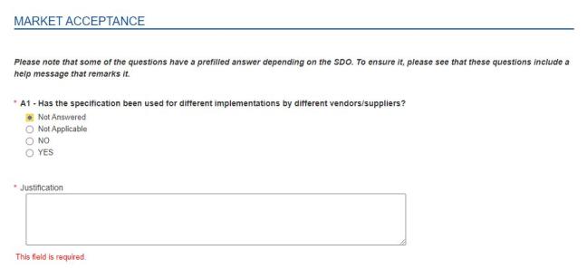 Possible answers to criteria
