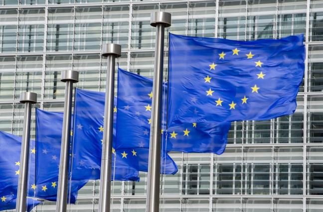 European Commission flags