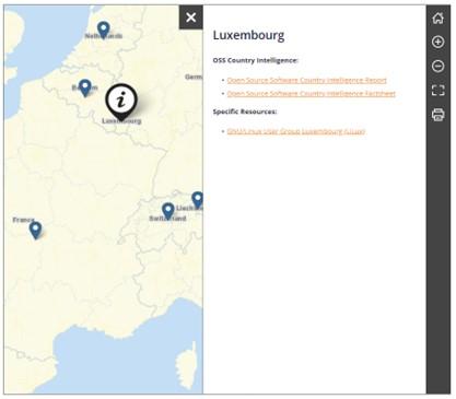 Screenshot example of an interactive map on Joinup