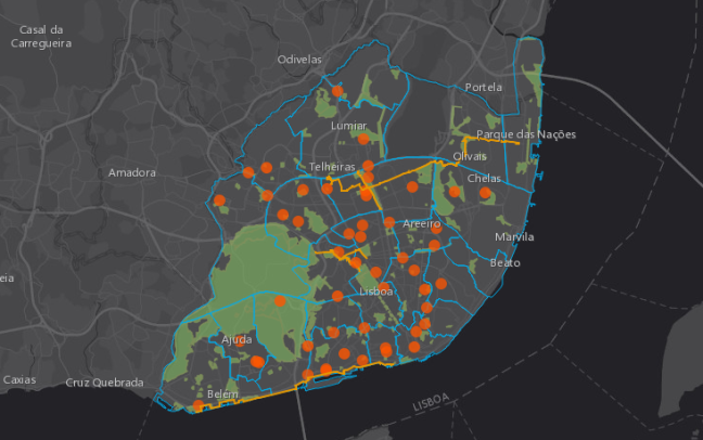 Map of Lisboa Participa initiatives
