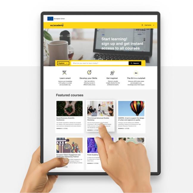 Eu Academy Homepage screenshot