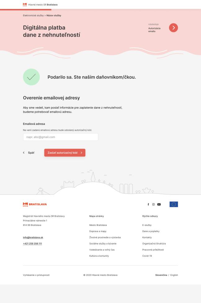 Screenshot of the digital tax payment solution