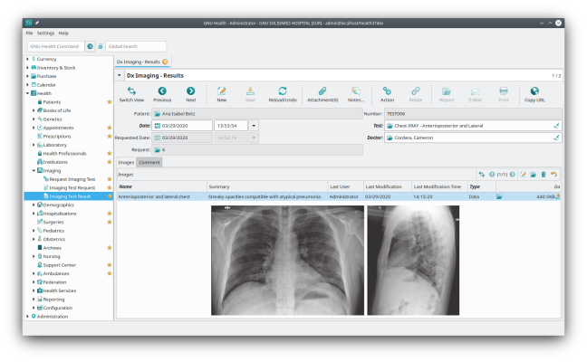 Dx imaging package in GNU Health