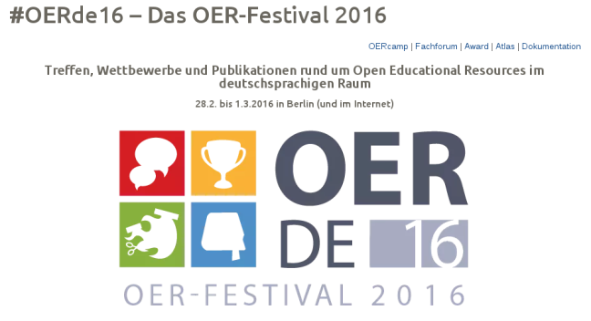 A screenshot from the OER portal