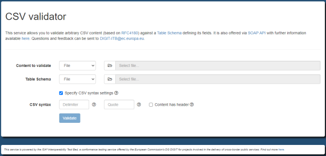 CSV validator