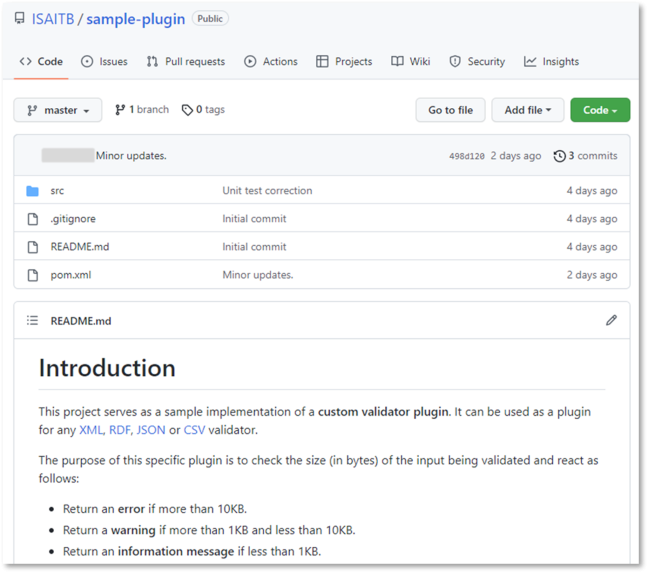 Sample plugin on GitHub