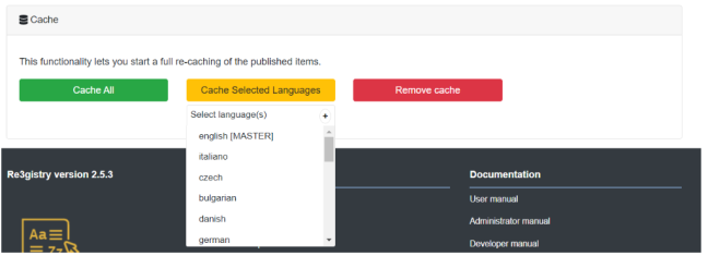 cache by language