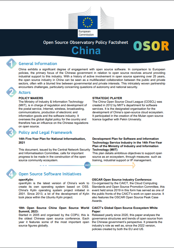 China OSOR factsheet