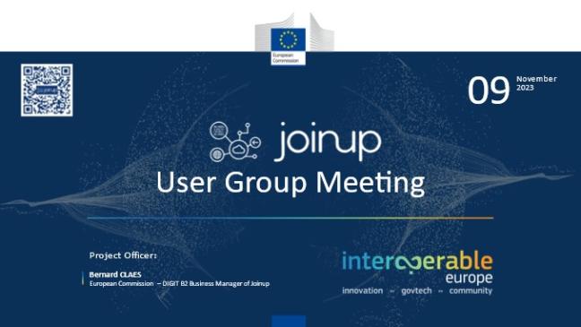 User Group Meeting presentation cover