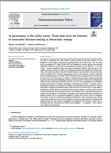 Cover on paper AI Governance