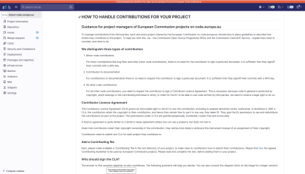 OSPO Guideliness for third-party contributions on code.europa.eu